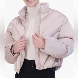 NWT Hudson Jeans Women’s Cropped Chevron Quilted Puffer Jacket Size XL